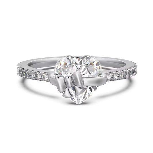 Bague La promesse zircon nœud argenté ORIA